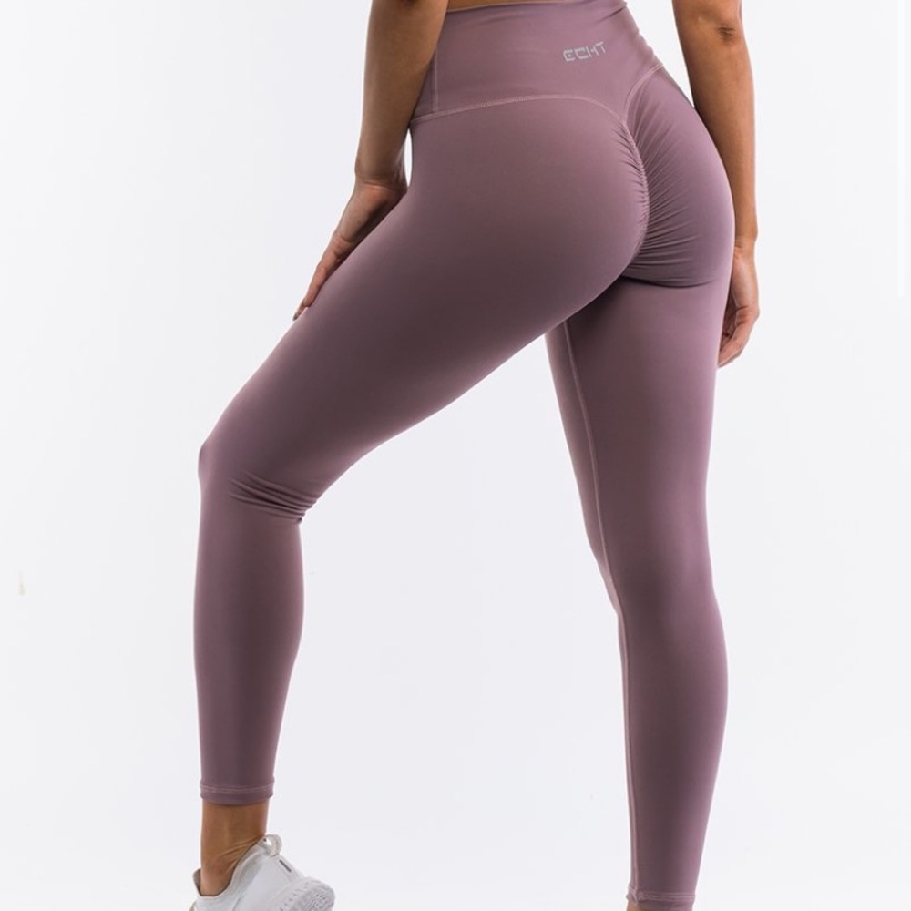 Mauve high-waisted workout leggings